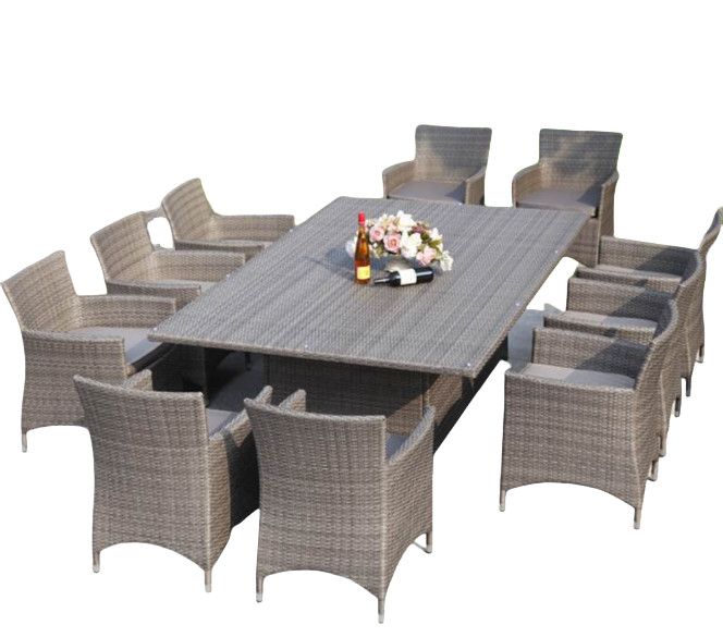 8 Seater 9 Seater Rattan Garden Furniture Sofa Dining Table Set Modern Rattan