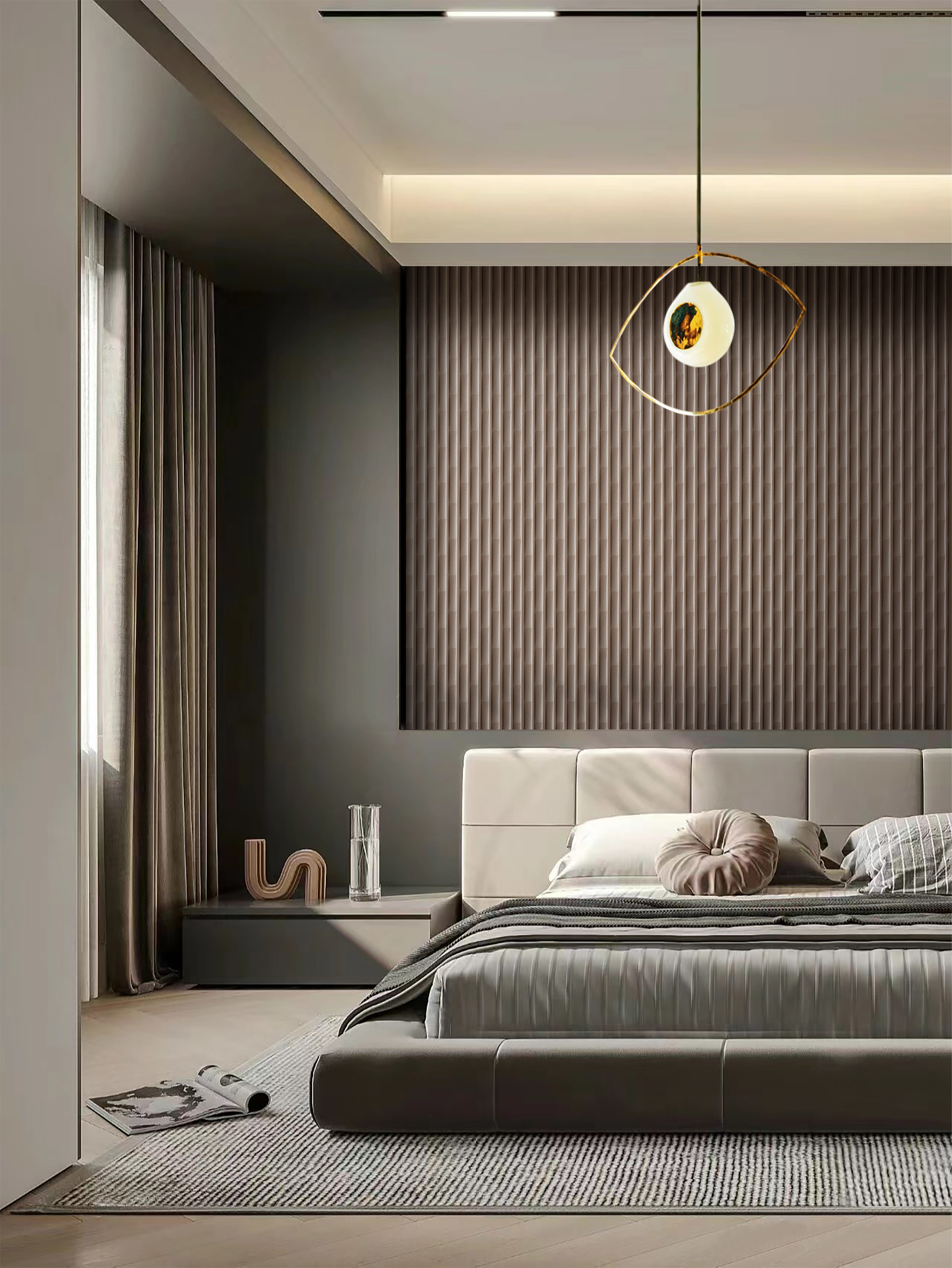MDF Wood Fiber 3D Decorative Wall Panels , Embossed Decorative Veneer Wall Panels