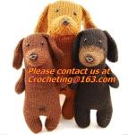 Hand knit bear toy, hand knit panda toy, knit, knitting girl, 100% cotton yarn