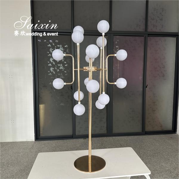 Saixin Custom Wedding LED Light Ball Lamp Decoration Metal Wedding Centerpiece