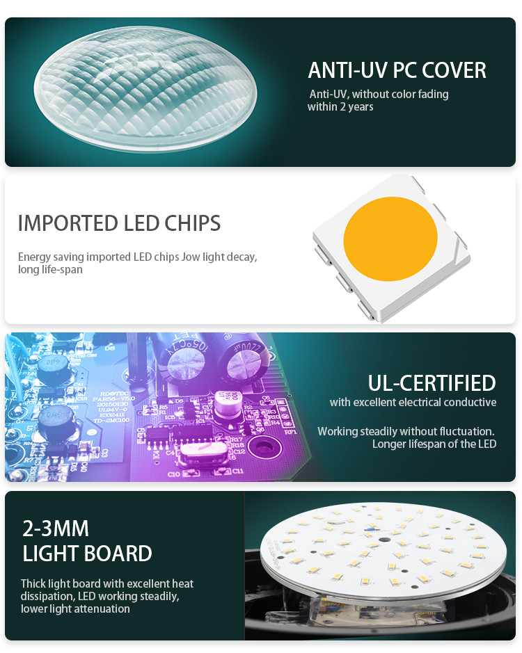 AC 100-240V 3000K 20W 1800LM Aluminum PAR56 LED Pool Light