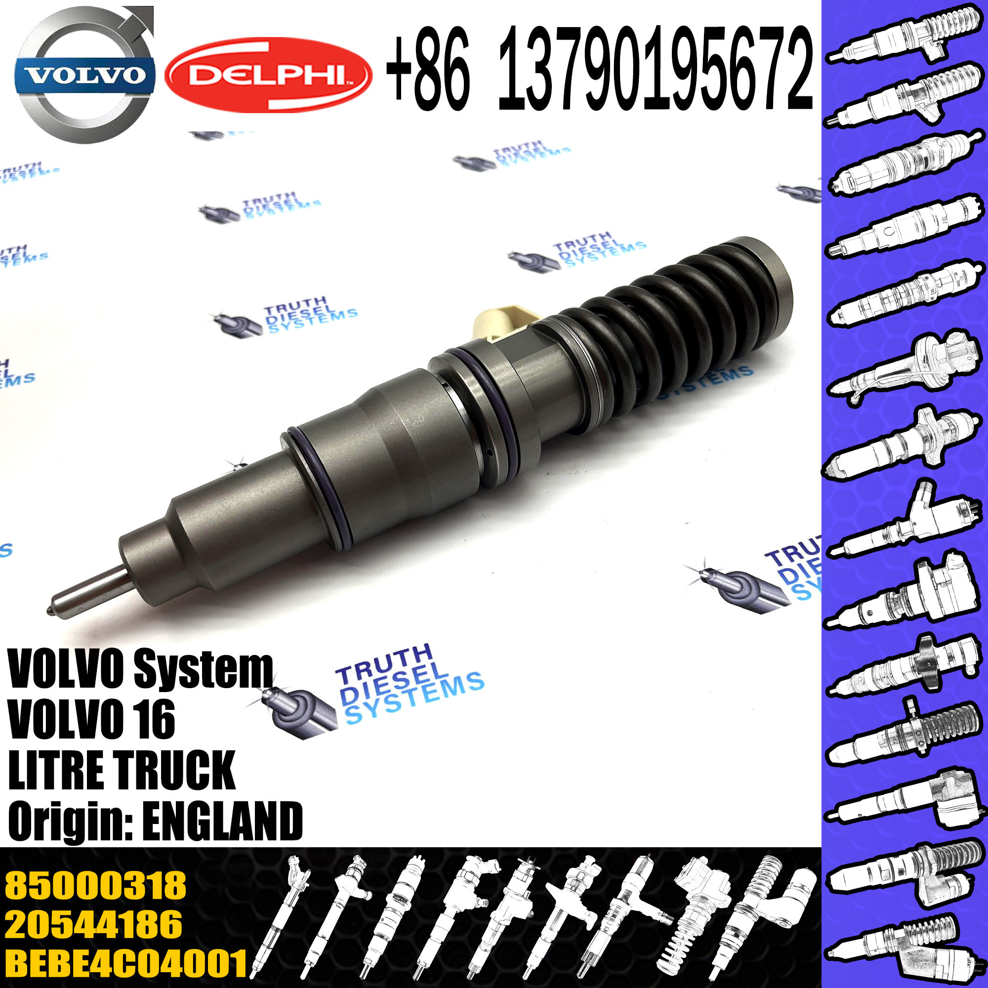 1600231962358 diesel fuel injector BEBE4C04001 BEBE4C04101 20544186 85000318 for VOL FH 16 D16C, Euro 3