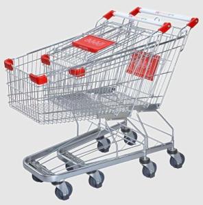 Wholesale Supermarket Steel Wire Shopping Trolley Cart With 4&quot; PU Wheels from china suppliers