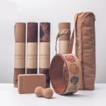Custom printed eco friendly gym cork yoga balls cork yoga wheel matting