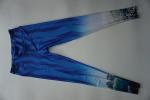 Good Stretch Long Blue Womens Sports Leggings High Waisted Complex Designs