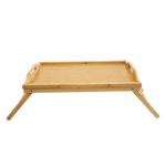 Bed Food Serving Sustainable Bamboo Breakfast Tray Table With Folding Legs