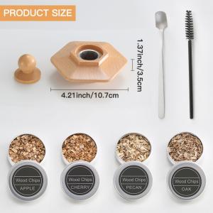 Wholesale Hot Sale Wooden Cocktail Smoker Kit with Wooden Box Premium Wood Shavings and Essential Bar Tools from china suppliers