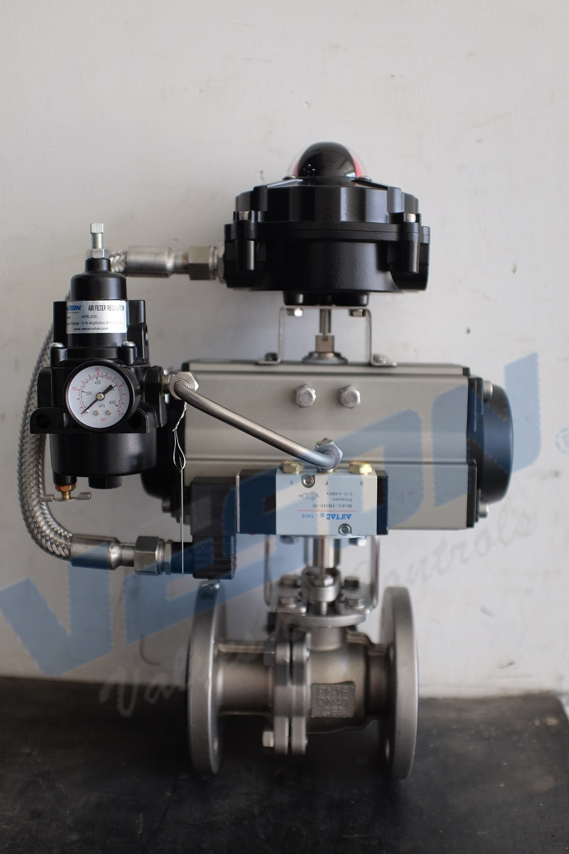 DN25 - DN500 Emergency Shut Down Valve / Pneumatic Two Way Flange Valve