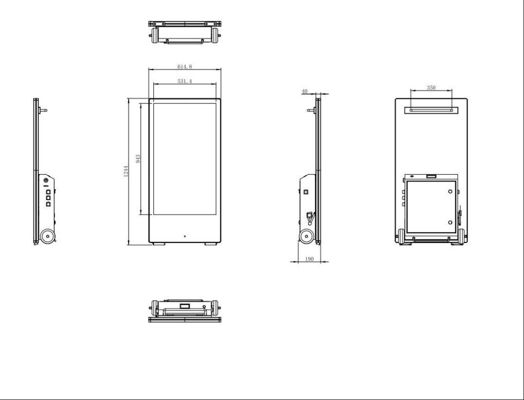 Outdoor LCD Portable Display 43inch LCD Advertising Display With Battery 1500nit High Brightness