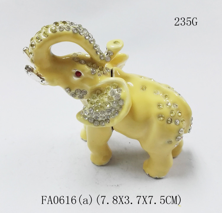 Hot selling fashion elephant enamel jewelry box Elephant Shape Jewelry Boxes