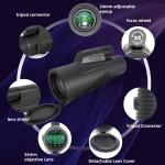 12x56 High Powered HD Waterproof Mobile Phone Telescope Monocular For Hunting
