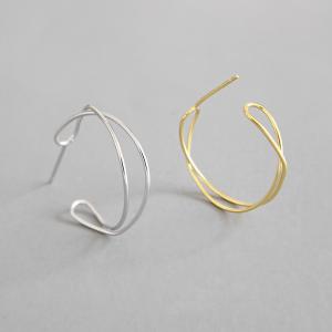Wholesale Lanciashow 925 Sterling Silver Jewellery Simple Interweave Twisted Hoop Earrings from china suppliers