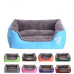 Candy Color Footprints Dog Kennel Bed For Husky Pet Cat Pad