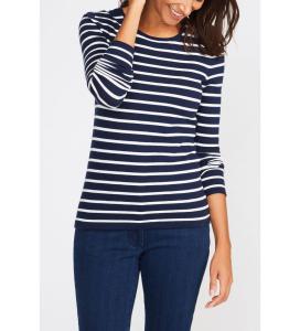 Wholesale WOMEN'S 54% COTTON/44% MODAL/2% SPANDEX PULLER KNITTED STRIPE SWEATER from china suppliers
