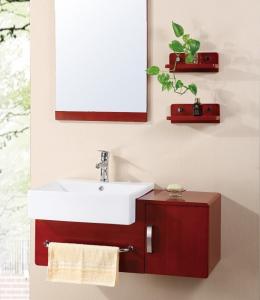 Wholesale Newest Solid wood ceramic basin bathroom cabinet from china suppliers