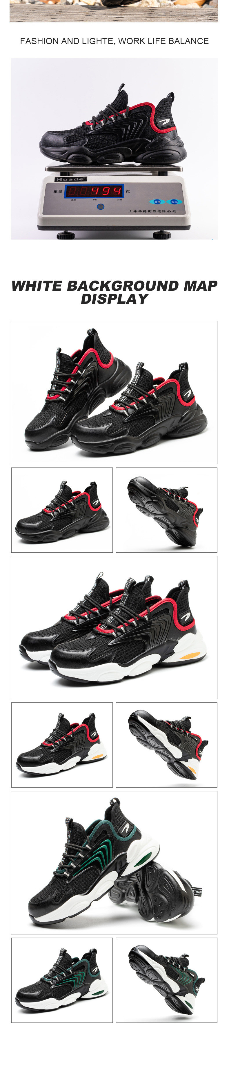 Sport Work Shoes Kevlar Anti Stabbing Effect Comfortable Safety Boots Steel Toe Prevent Smashing Prevent Collision