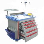 Hospital ABS Medicine Crash Cart Drawers Emergency Medical Trolley