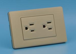Wholesale PC Plastic 2 Gang Socket / Electrical Wall Plugs Safe Operation Flame Resistant from china suppliers