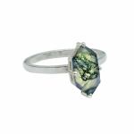 Gem's Beauty Christmas Gifts for Her 0.63CT Square Shape Natural Moss Agate