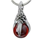 Vintage Thailand Sterling Silver Dragon Claw Garnet Pendant Necklace for Men for