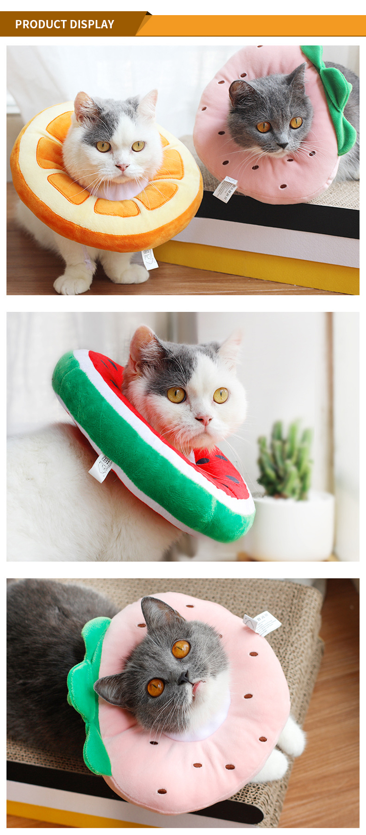 Cat Cone Recovery Collar After Surgery Soft Cat Recovery Collar With PP Cotton Filling