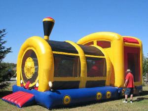 Wholesale Hot Sale Inflatable Amusement Park, Inflatable Yellow Train Tunnel from china suppliers