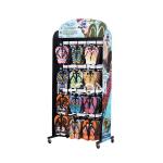 2-way Metal Floor Slipper Display Detachable Hooks Flip Flop Display Rack