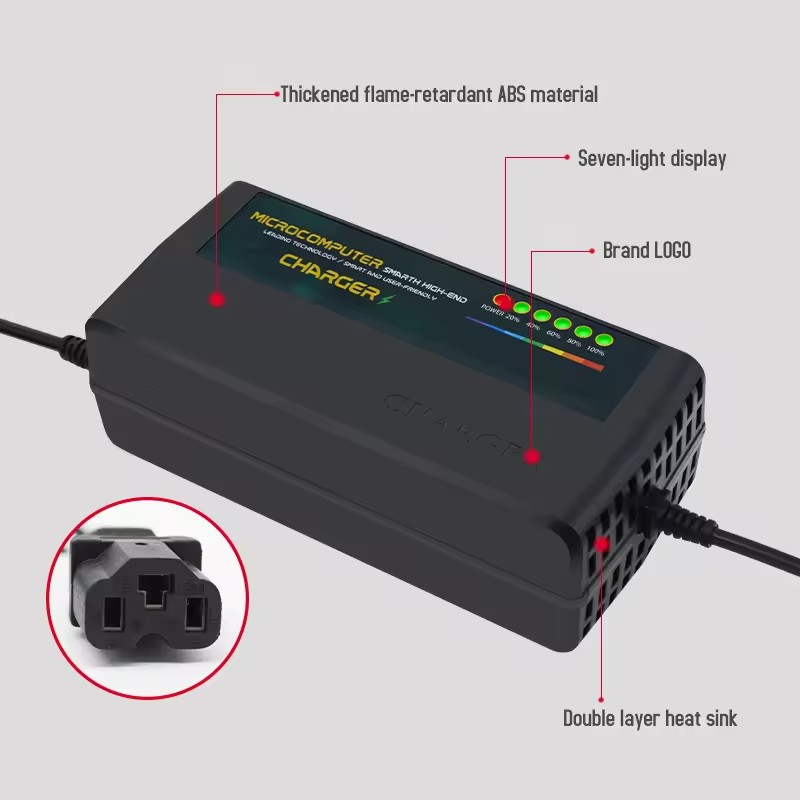 Intelligent Electric Vehicle Lead Acid Battery Charger 60v 30ah 72v 40ah Automatic Pulse E-bike Charger With Power Display