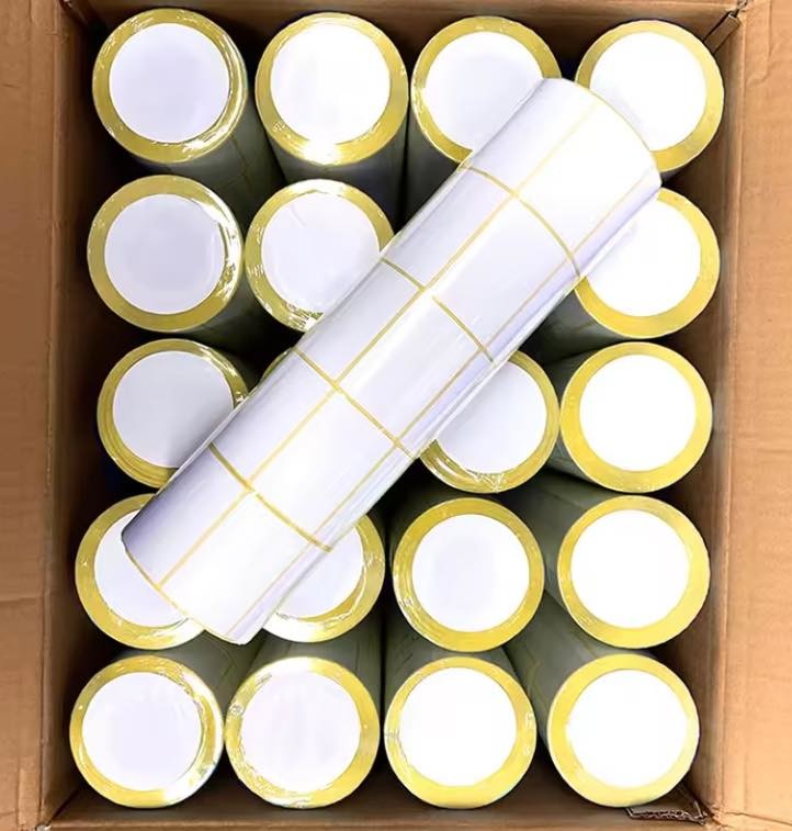 Customized Blue Glassine Liner Adhesive Direct Thermal Barcode Sticker HM2233L