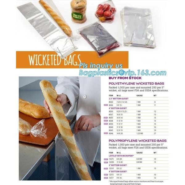 CPP BOPP Stand Up Resealable Pouch Custom LDPE Wicket Bag Micro Perforated Bread