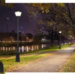 Diecast Aluminum Solar Led Outdoor Light Pole 5W Landscape Yard Lamp