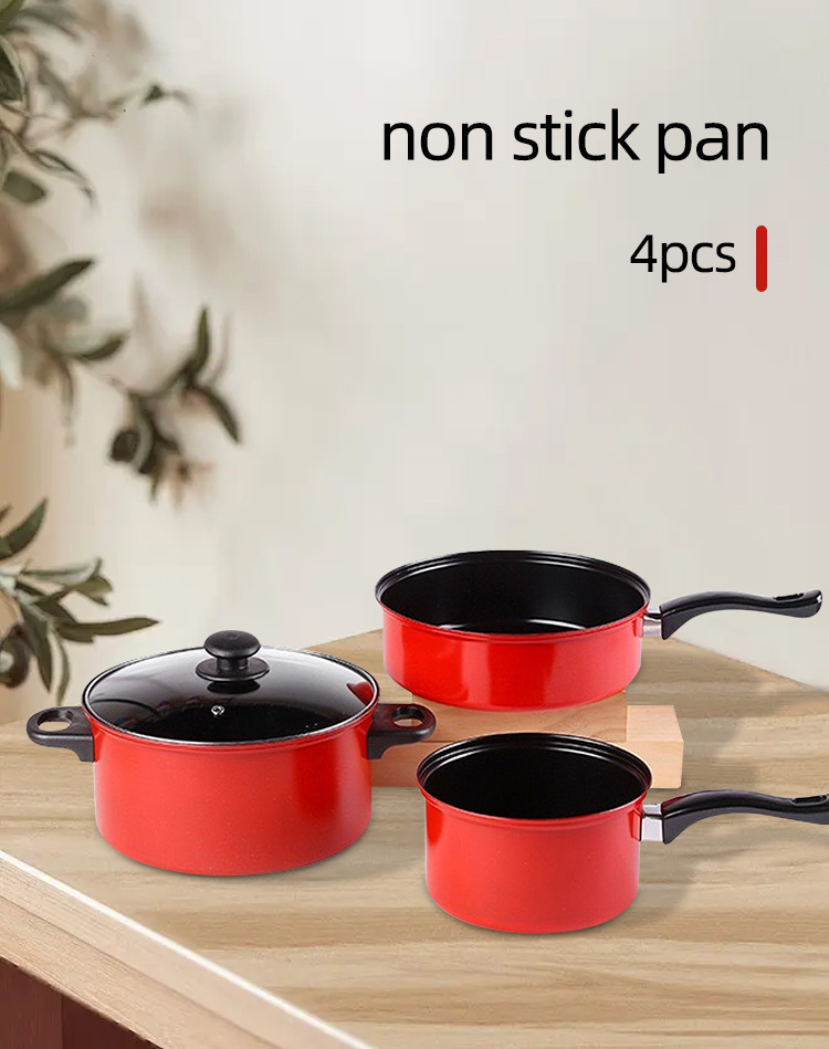Multifunctional Kitchen Iron Non Stick Pans And Pots Set With Lid