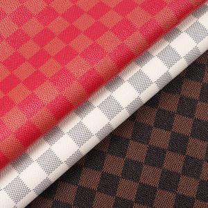 Wholesale Printed PVC Leather For Bags Mixed Color Checkerboard Faux Leather Fabric from china suppliers