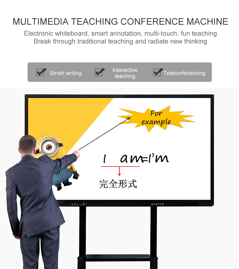 Dual System Flat Electronic Touch Screen Blackboard For Teaching