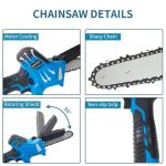 Brushless Electric 6 Inch Chainsaw Li Ion Battery Woodworking
