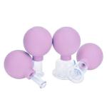 A Set Of Four Peice Vacuum Cupping Rubber Head Glass Anti Cellulite Massage