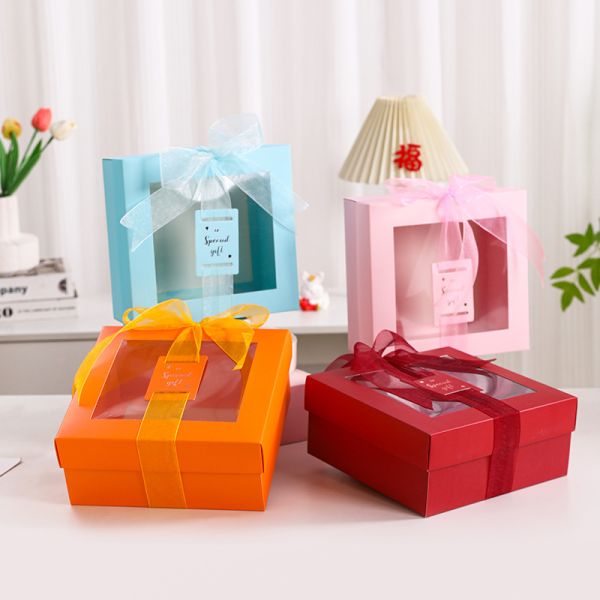 Windowed Gift Box Transparent Gift Box Custom Gift Box Birthday Gift Box Wedding Favor Box