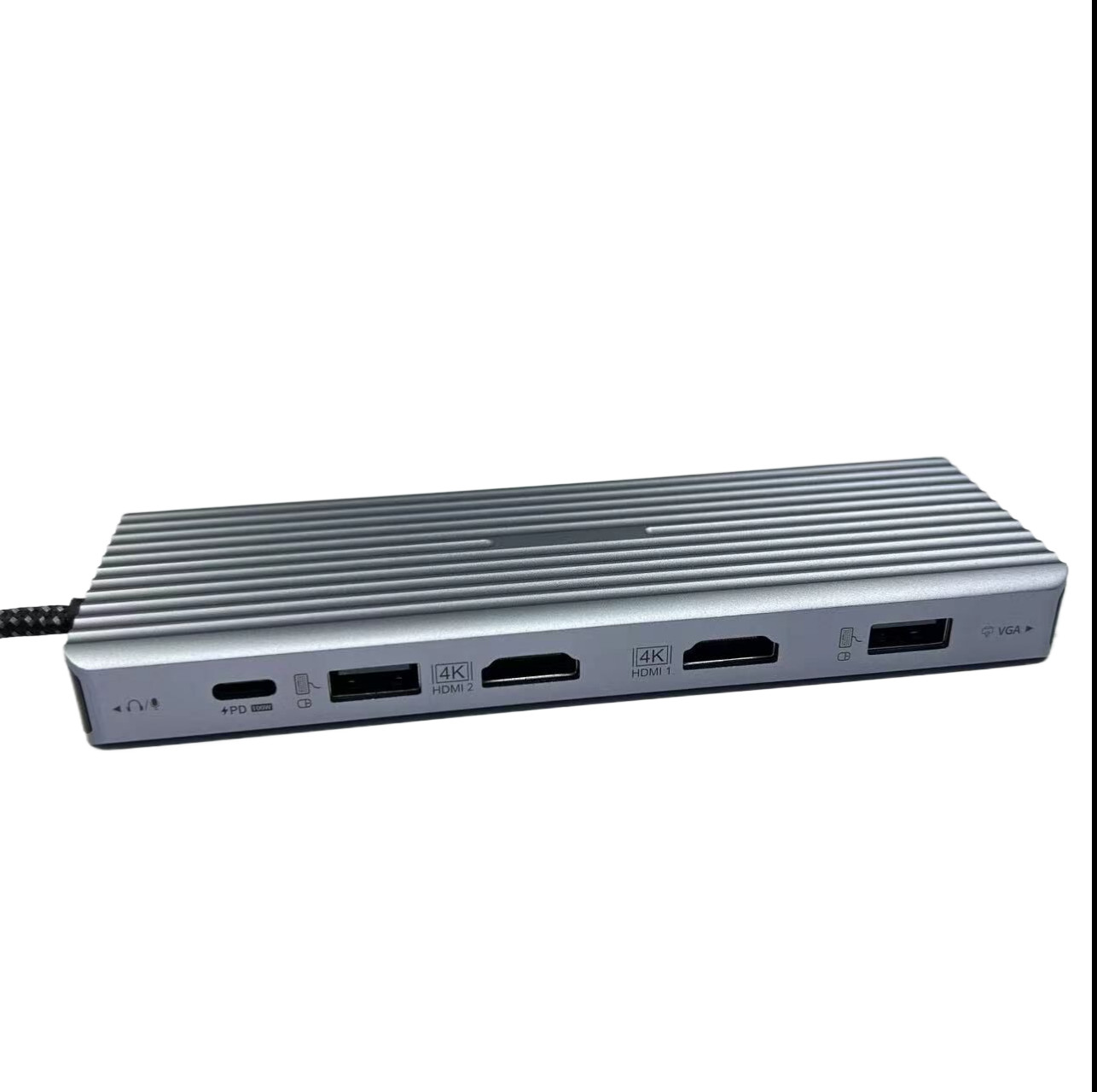 Convenient Silver USB C Docking Station with Displaylink IC and USB 3.0 Ports