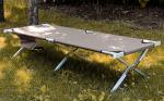 Outdoor Aluminum Tube 1200D Oxford Folding Camp Bed Khaki Color 190x74x40CM
