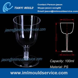 Wholesale PS clear disposable plastic red wine / champagne glasses and cups 3.3 oz /100ml mould from china suppliers