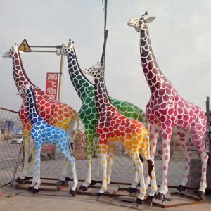 Wholesale Urban Metal Giraffe Garden Animal Sculptures Decorative FRP Customized from china suppliers