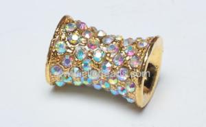 Wholesale Golden Plated Alloy Beads with Crystal AB Rhinestones AL13054 Jewelry Beads Findings from china suppliers