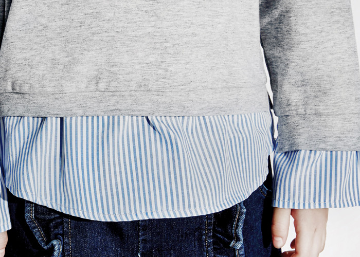 Two Piece Grey Kids Girls Clothes Size 12 Girls Cotton Shirt Customized Size