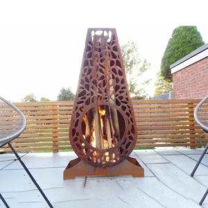 Wholesale Manual Ignition Corten Steel Outdoor Fire Chimenea Assembly Required from china suppliers