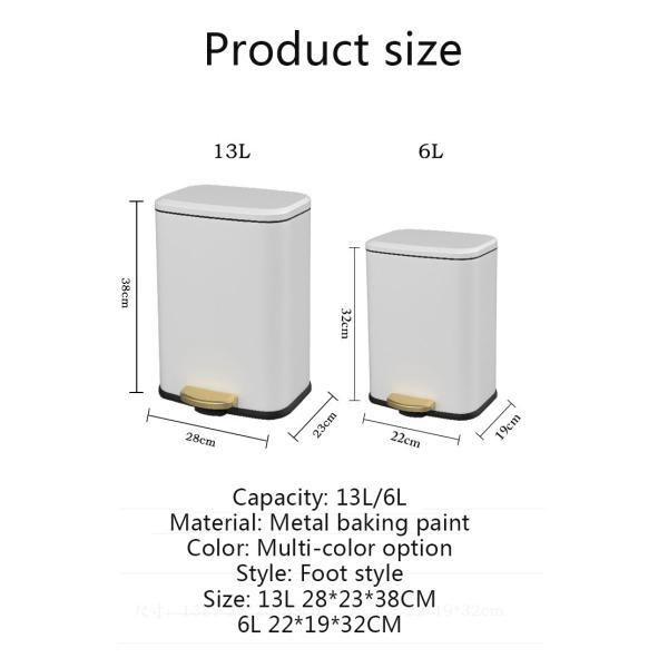 Wholesale Commerical 13 Gallon Bathroom Metal Step Trash Cans
