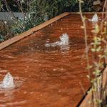Rusty Square Corten Steel Water Feature For Home Garden Decoration