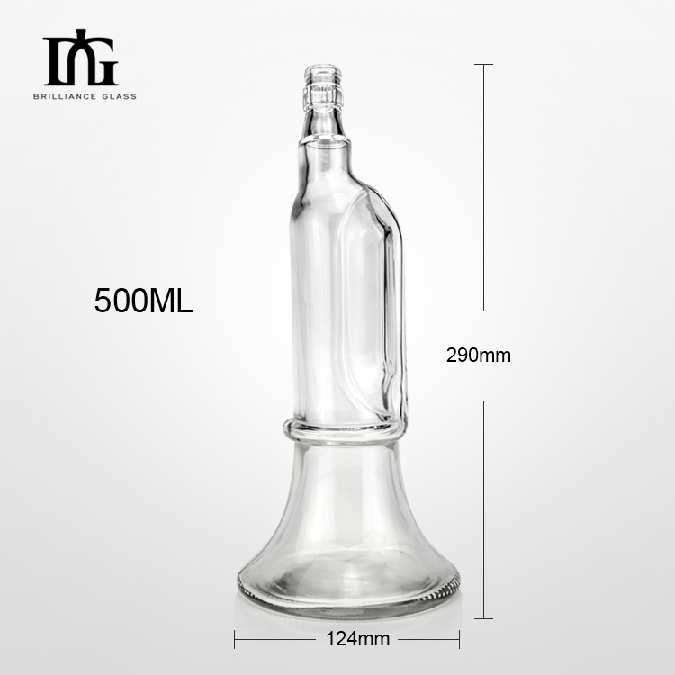 Customized Glass Collar Material Glass Liquor Bottles for Gins 500ml 700ml Lead Free