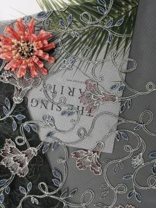 Wholesale Female Dresses Floral Embroidered Lace Fabric For Lady Garment from china suppliers