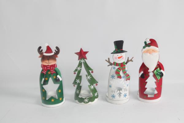 Customized Metal Christmas Decoration Snowman Santa Claus Elk Handicrafts For