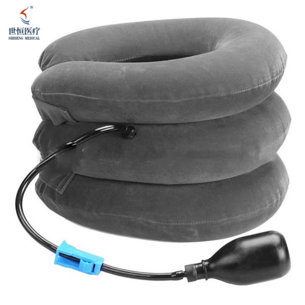 Adjustable neck cervical traction free size cervical collar soft in blue/red